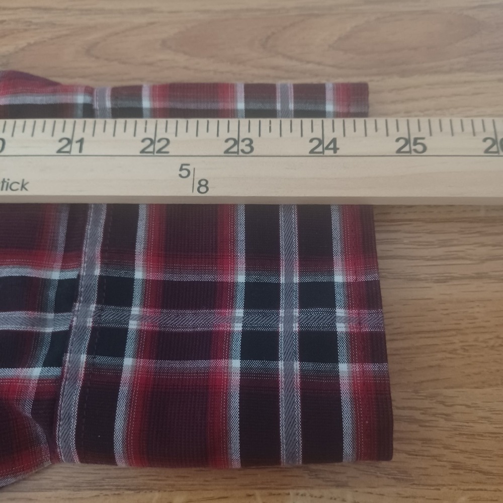 Ely Cattleman Men's Western Maroon Plaid Pearl Snap Cowboy Shirt Size XL - Picture 7 of 10